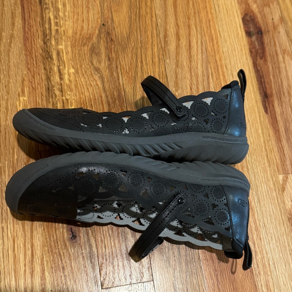 JBU Black Laser-Cut Mary Jane Flat - Picture 7 of 11